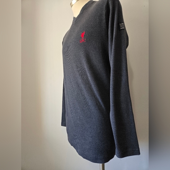 LIVERPOOL FOOTBALL CLUB Officially Licensed V-Neck Sweater with Red LFC Logo. - Picture 4 of 9